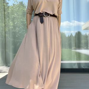 Sukienka PEONY BEŻOWA  maxi - 7