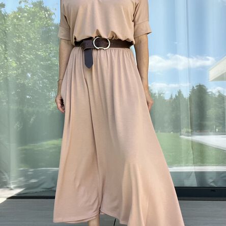 Sukienka PEONY BEŻOWA  maxi