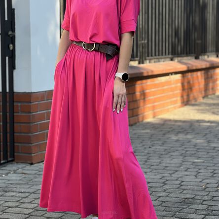 Sukienka PEONY FUKSJA maxi