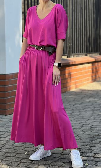 Sukienka PEONY FUKSJA maxi
