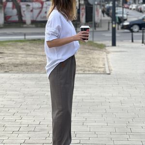 Spodnie szerokie HANA OLIVE - 5