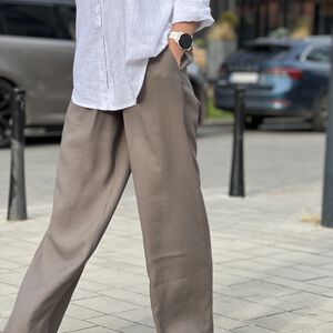 Spodnie szerokie HANA OLIVE - 8